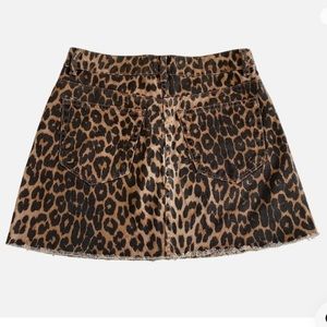 Zara TRF Collection Leopard Print Denim Mini Skirt Size Small